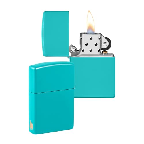 ZIPPO –– Zippo Flammenmotiv – Flat Turquoise – Laser Engrave – Sturmfeuerzeug, nachfüllbar, in hochwertiger Geschenkbox von Zippo