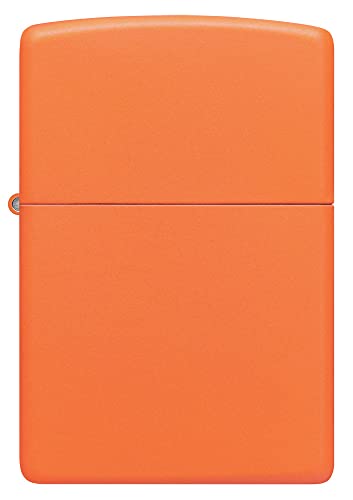 ZIPPO - Orange Matte - nachfüllbares Sturmfeuerzeug in hochwertiger Geschenkbox (Flammenmotiv graviert) von Zippo