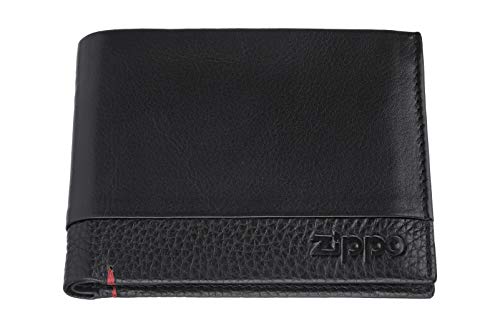 Zippo, dreifach gefaltete Nappa-Brieftasche, 12 x 9 x 2 cm, schwarz von Zippo