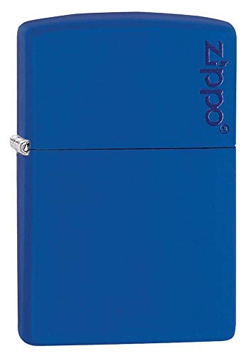 Zippo Feuerzeug 60001621 Brushed Chrome Emblem Attached Benzinfeuerzeug, Messing, royal Blue Matte, 1 x 3,5 x 5,5 cm von Zippo