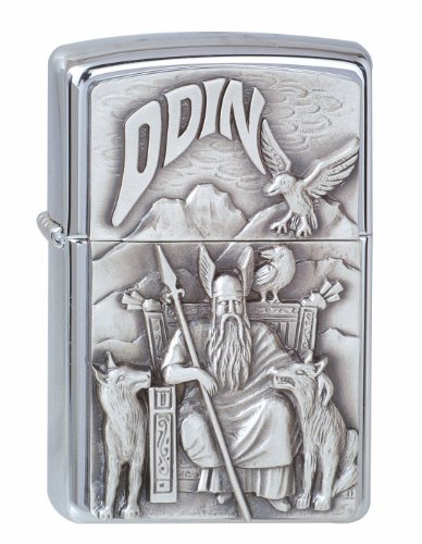 Zippo Feuerzeug 1300097 Viking Odin Emblem Benzinfeuerzeug, Messing von Zippo