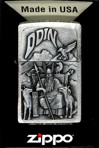 Zippo Feuerzeug 1300097 Viking Odin Emblem Benzinfeuerzeug, Messing von Zippo