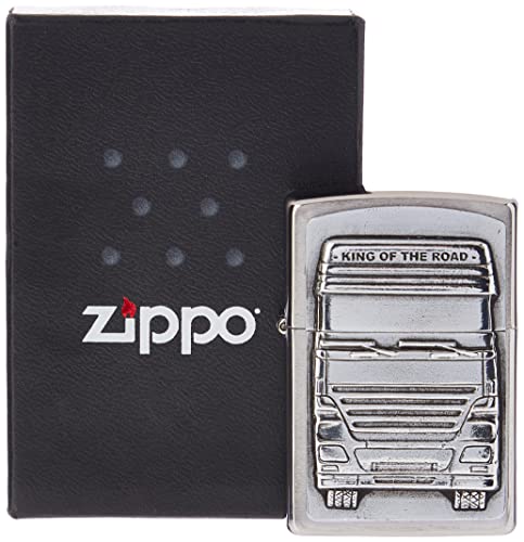 Zippo Feuerzeug 1300176 King of The Road Emblem Benzinfeuerzeug, Messing von Zippo