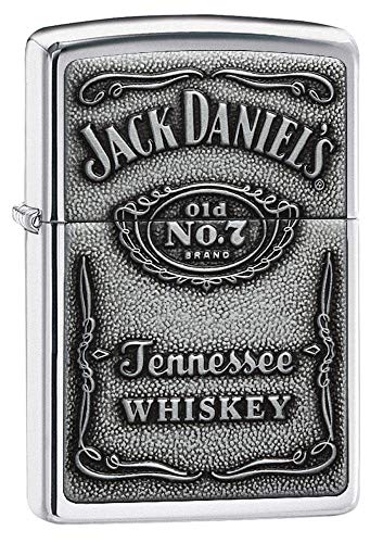 Zippo Feuerzeug 60001209 Jack Daniel's Label Benzinfeuerzeug, Messing, high polish chrome, 1 x 3,5 x 5,5 cm von Zippo