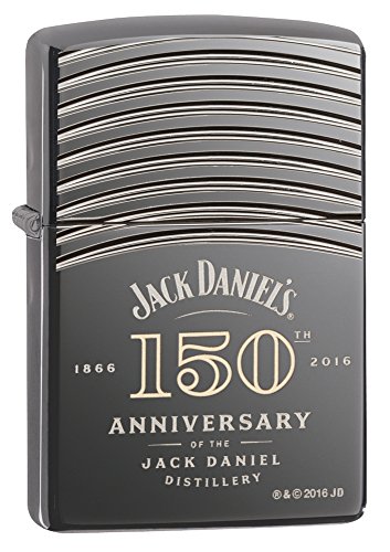 Zippo Jack Daniel Distillery 1866-2016-Armor Case Black Ice with Deep Carve/Two Tone Laser-150 Years Feuerzeug, Chrom, 5.8 x 3.5 x 2 cm von Zippo