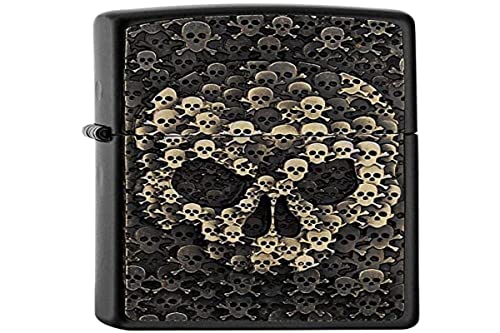 Zippo 2005334 Skull-Black Matte-Spring 2017 Feuerzeug, Chrom, Silber, 5.8 x 3.8 x 2 cm von Zippo