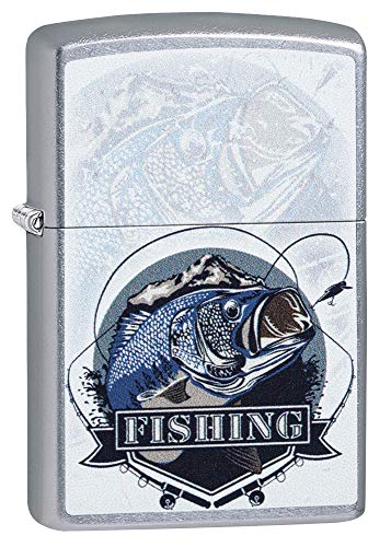 Zippo 17770 Feuerzeug BASS Fishing Design DESIGN-207-Zippo Collection 2019-60004184-39,95 €, Silber, smal von Zippo