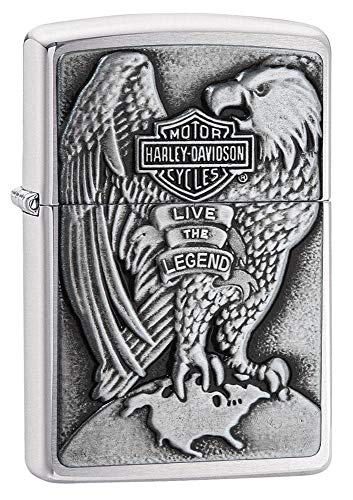 Zippo 2000083 Harley Davidson - Made in USA - Eagle & Globe - Chrome brushed von Zippo