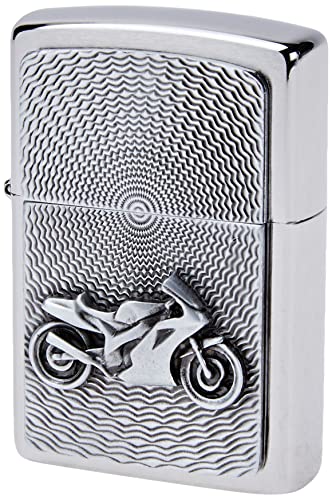 Zippo Feuerzeug 2000225 Motor Bike Emblem Benzinfeuerzeug, Messing von Zippo