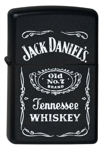 Zippo 2000409 Feuerzeug 60000604 Jack Daniel's Old No 7 Brand Benzinfeuerzeug, Messing, black matte von Zippo