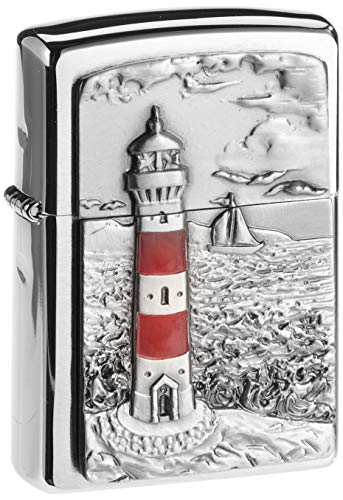 Zippo Feuerzeug 2001670 Lighthouse Emblem Benzinfeuerzeug, Messing von Zippo