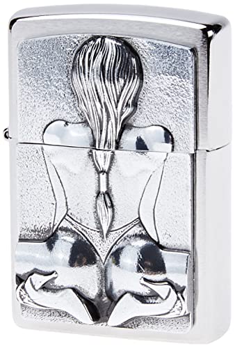 Zippo Feuerzeug 2002548 Kneeling Girl Emblem Benzinfeuerzeug, Messing von Zippo