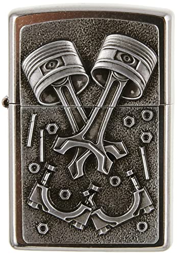 Zippo Feuerzeug 2003987 Engine Parts Benzinfeuerzeug, Messing, Edelstahloptik, 1 x 3,5 x 5,5 cm von Zippo