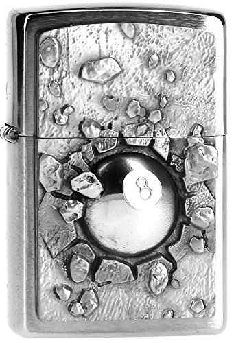 Zippo 200 PL Billard-Design Black 8 Ball Feuerzeug,Messing,Edelstahl,1 x 3,5 x 5,5 cm von Zippo