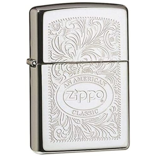 Zippo 50860628 Feuerzeug, Motiv An American Classic, 3,5 x 1 x 5,5 cm, Silber/Schwarz von Zippo