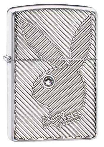 Zippo 60001617 Armor HIGH Polished Chrome DEEP Carved/Crystal Attached Feuerzeug, Messing von Zippo