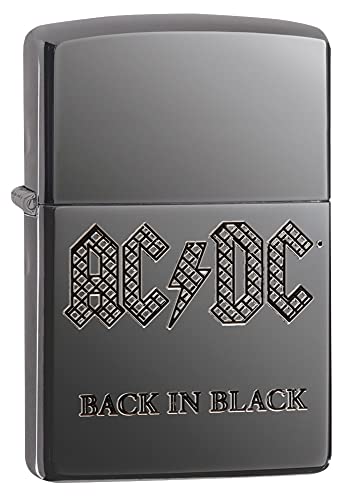 Zippo - AC/DC, Auto Engrave -Armor, High Polish Black Ice - Sturmfeuerzeug, nachfüllbar, in hochwertiger Geschenkbox, Einheitsgröße, 24095-081118 von Zippo