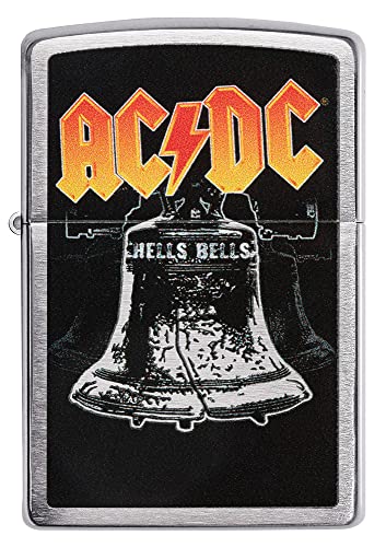 Zippo AC/DC Design, Color Image Brushed Chrome Sturmfeuerzeug, nachfüllbar, in hochwertiger Geschenkbox, 48003-000002, One Size von Zippo