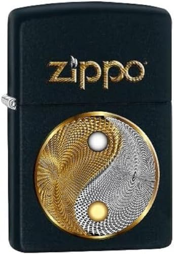 Zippo,16858,Abstract AA8Ying Yang- Black Matte- Spring 2017 Feuerzeug, Chrom,Silber, 5.8 x 3.8 x 2 cm von Zippo