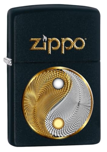 Zippo,16858,Abstract AA8Ying Yang- Black Matte- Spring 2017 Feuerzeug, Chrom,Silber, 5.8 x 3.8 x 2 cm von Zippo