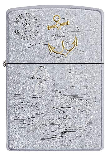 ZIPPO – Sturmfeuerzeug, Anne Stokes ©2021 Collection Mermaid, Laser Two Tone, Satin Chrome, nachfüllbar, in hochwertiger Geschenkbox von Zippo