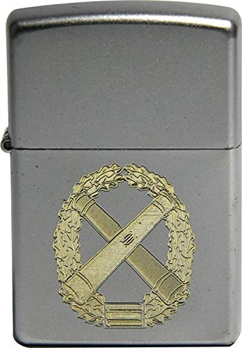 Zippo Artillerietruppe (ArtTr) Barettabzeichen Militaria Sturmfeuerzeug, Silber, S von Zippo