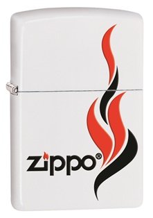 Zippo Benzinfeuerzeug finihsed in weiß matt mit schwarz und rot Zippo Flame Zippo Benzinfeuerzeug finihsed in weiß matt mit schwarz und rot Zippo Flame von Zippo