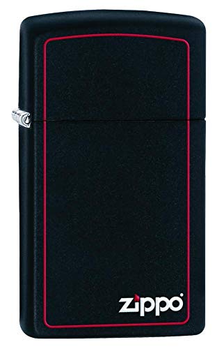 Zippo Black Matte Slim w/Border von Zippo