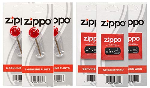 Zippo Docht und Zündstoff für Zippo-Feuerzeuge, je 3 Stück, 6er-Pack von Zippo
