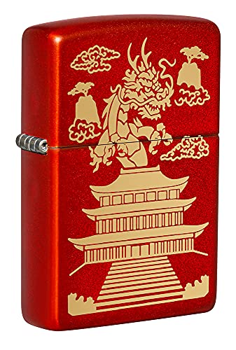 Zippo - Eastern Design, Laser Engrave - Red Matte - Sturmfeuerzeug, nachfüllbar, in hochwertiger Geschenkbox, 49517, Metallic Red Matte, Einheitsgröße von Zippo