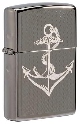 Zippo FPF21 Anchor Design, 60005982, Black Ice, Laser Engraved/Fancy Fill, One Size von Zippo