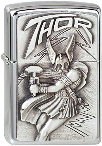 Zippo Feuerzeug 1300098 Viking Thor Emblem Benzinfeuerzeug, Messing,Chrome von Zippo