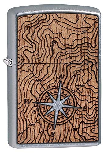 ZIPPO 49055 – Woodchuck - Compass – Sturmfeuerzeug, nachfüllbar, in hochwertiger Geschenkbox, von Zippo