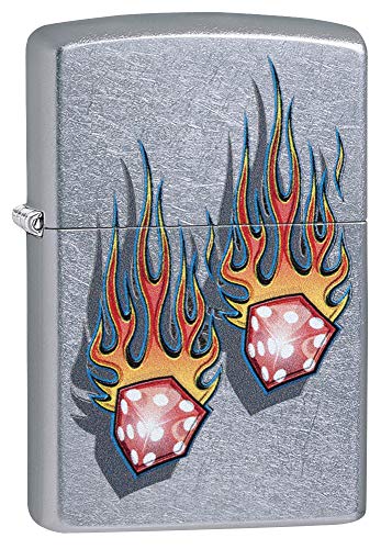 Zippo Feuerzeug Flaming DICE Design DESIGN-207-Zippo Collection 2019-60004135-39,95 €, Silber, smal von Zippo