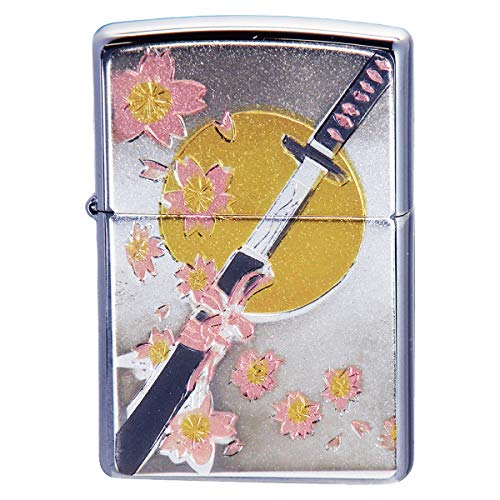 Zippo Feuerzeug Silber Galvanik Board Schwert Japanisches Muster Einseitig von Zippo