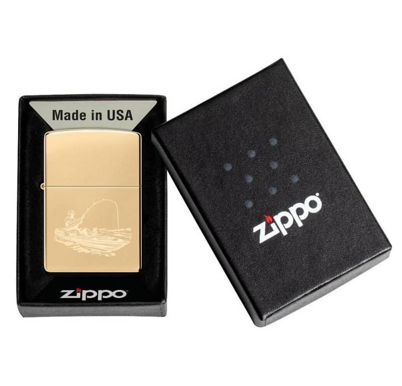 Zippo Feuerzeug ZIPPO Feuerzeug Angler Messing Poliert Angel - 60006868 von Zippo