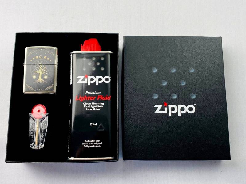 Zippo Feuerzeug Geschenkset Geschenk Lebensbaum Mystical Nature, mit schöner Geschenkbox zum verschenken von Zippo