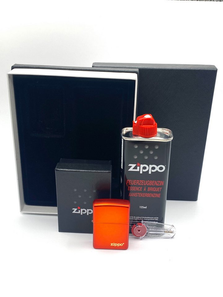 Zippo Feuerzeug Zippo Metallic Rot mit Logo Geschenkset Sturmfeuerzeug Zippo Feuerzeug Zippo Metallic Rot mit Logo Geschenkset Sturmfeuerzeug von Zippo