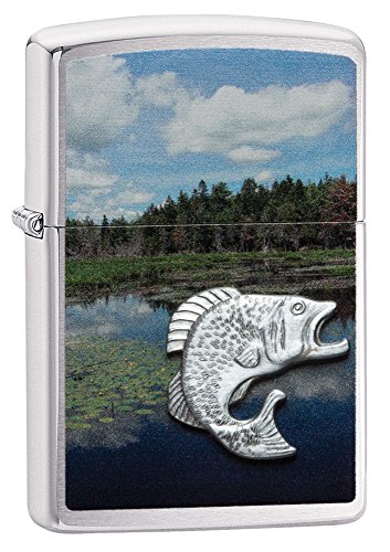 Zippo Fish IN LAKE-29408-Spring 2017 Feuerzeug, Chrom, Silber, 5.8 x 3.8 x 2 cm von Zippo