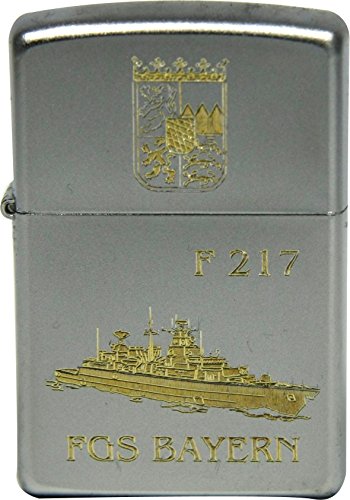 Zippo Fregatte Bayern F 217 Militaria Sturmfeuerzeug, Silber, S von Zippo