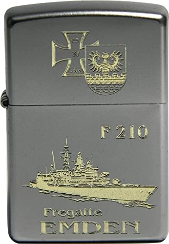 Zippo Fregatte Emden F 210-Diamandgravur, Silber, smal von Zippo