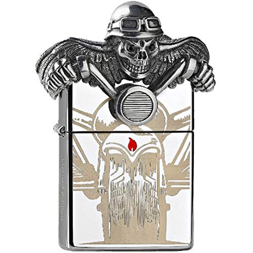 Zippo Ghost Rider Benzinfeuerzeug, Messing, Transparent, 6 x 6 x 8 cm von Zippo
