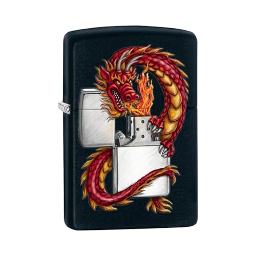Zippo Sturmfeuerzeug | Metall Dauerhaftes Zippo Feuerzeug | Am besten mit Zippo Feuerzeug Flüssigkeit | Nachfüllbares Feuerzeug | Perfekt für Zigaretten Zigarren Kerzen | Taschenfeuerzeug von Zippo