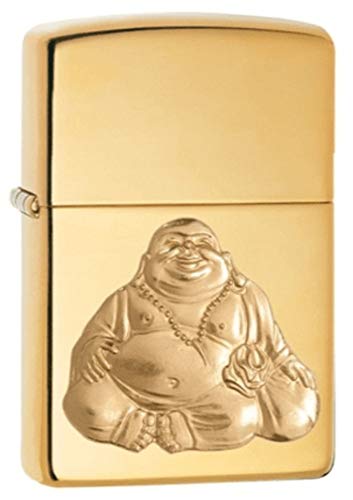 Zippo - PL 254B Laughing Buddha Emblem, High Polish Brass - Sturmfeuerzeug, befüllbar, in hochwertiger Geschenkbox, M von Zippo