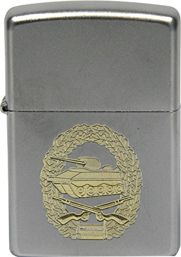 Zippo Panzergrenadiertruppe (PzGrenTr) Barettabzeichen Militaria Sturmfeuerzeug, Silber, S von Zippo