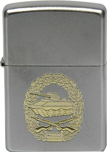 Zippo Panzergrenadiertruppe (PzGrenTr) Barettabzeichen Militaria Sturmfeuerzeug, Silber, S von Zippo