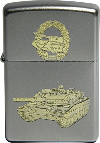 Zippo Panzertruppe (PzTr) Kampfpanzer (KPz) Leopard 2 A5/6/7 Militaria Sturmfeuerzeug, Silber, S von Zippo