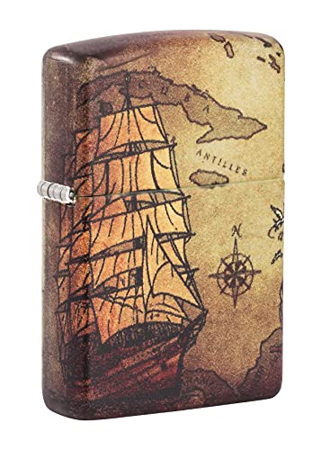 ZIPPO – Sturmfeuerzeug, Pirate Ship, 540° Color Image, White Matte, nachfüllbar, in hochwertiger Geschenkbox von Zippo