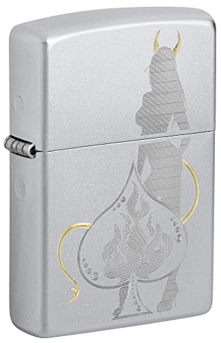 Zippo Silver Asso Teufel Damen Ace Devil Made in USA nachfüllbares Feuerzeug Geschenkidee von Zippo