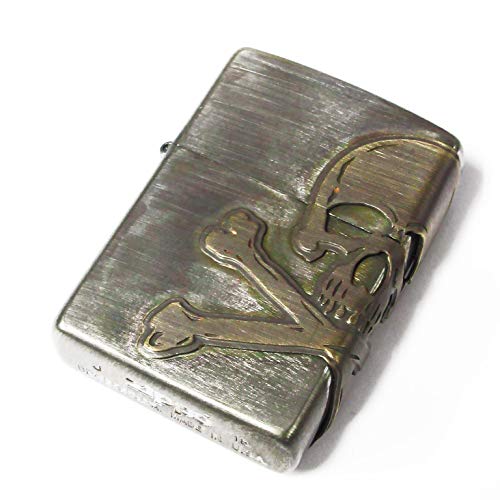 Zippo Skull Crossbones 3-Sided Metal Used Finish Processing Japan Limited Oil Feuerzeug von Zippo